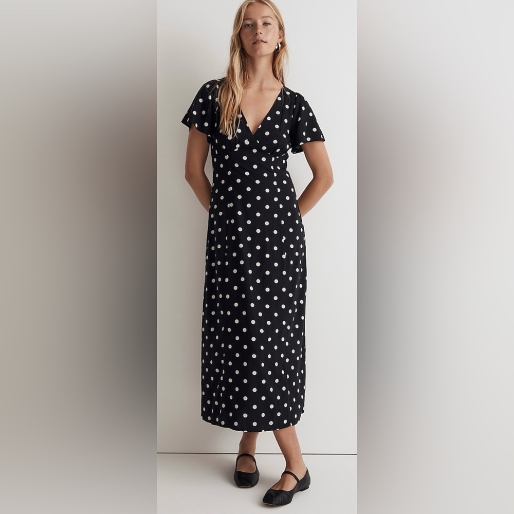 Madewell Polka Dot Midi Dress